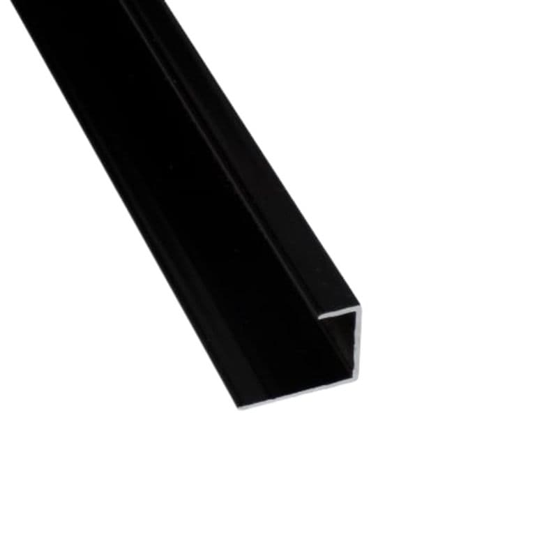 Laminate Wall Panel 10mm End Cap Trim - 2420mm Black