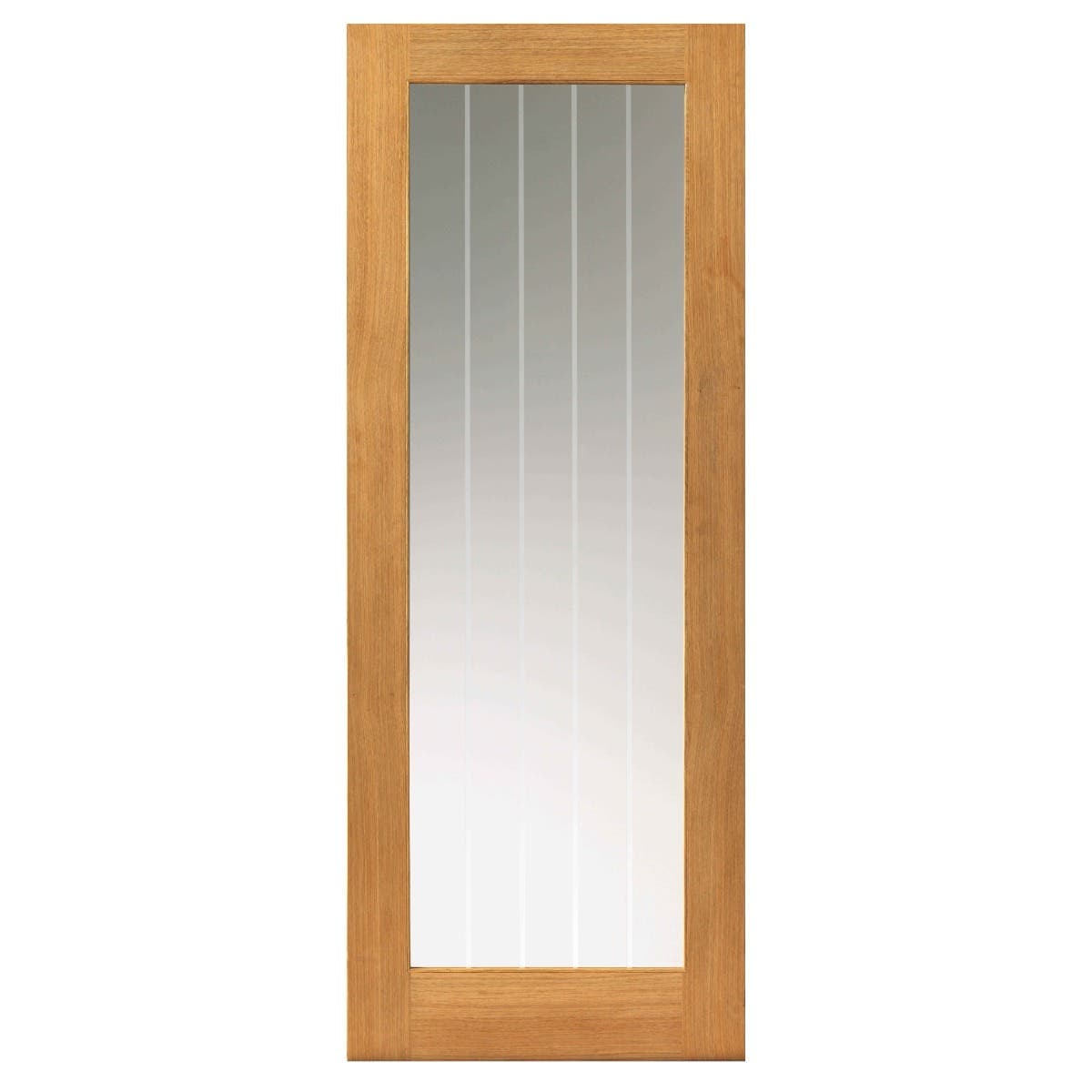 Thames Oak 1 Light Cottage Style Glazed Internal Door With Etched Glass Panel - Finished - 35 x 1981 x 838mm