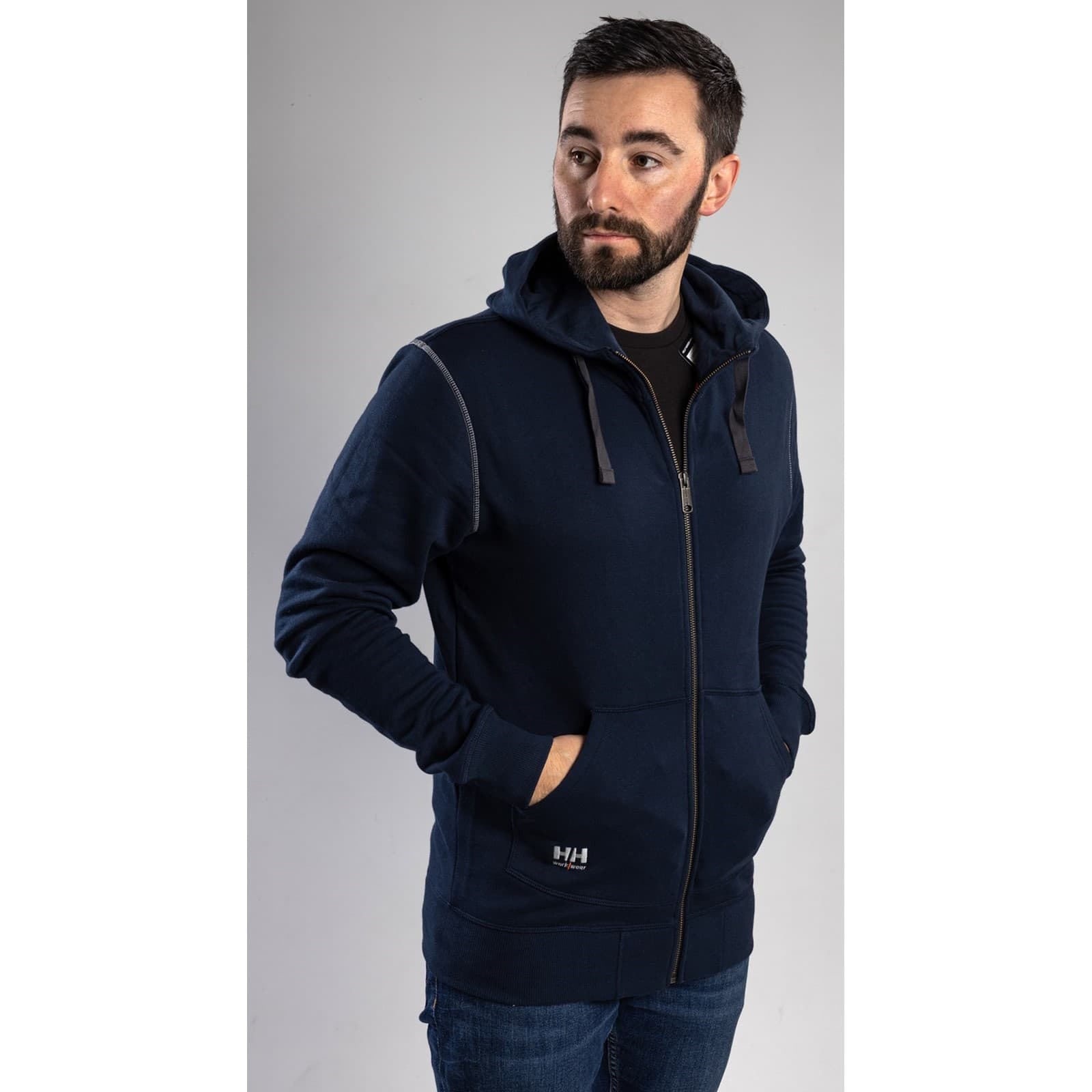 Helly Hansen Workwear Oxford Zip Hoodie Size Sml Navy 35092-65557-03