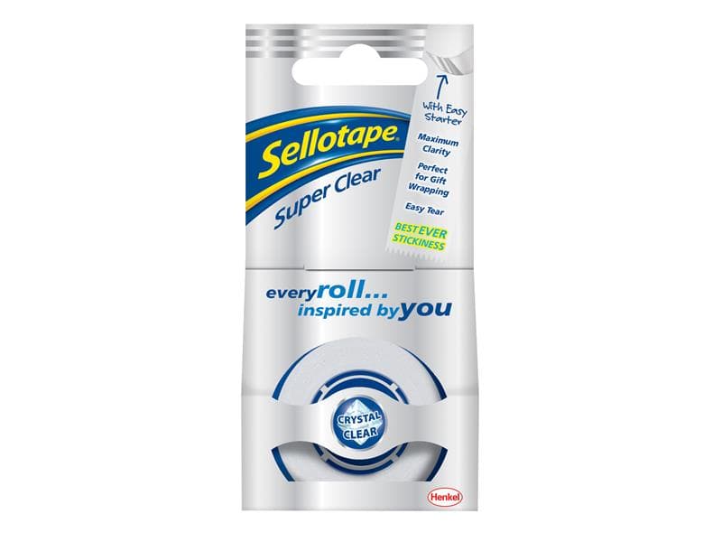 Sellotape 1569088 Super Clear Sticky Tape - 1 Roll 18Mm X 25M