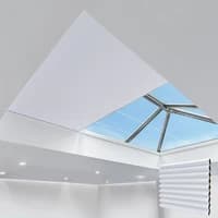 newblinds.co.uk Snow Blackout Electric Thermal Cellular Pleated Roof Lantern Blinds Cellular