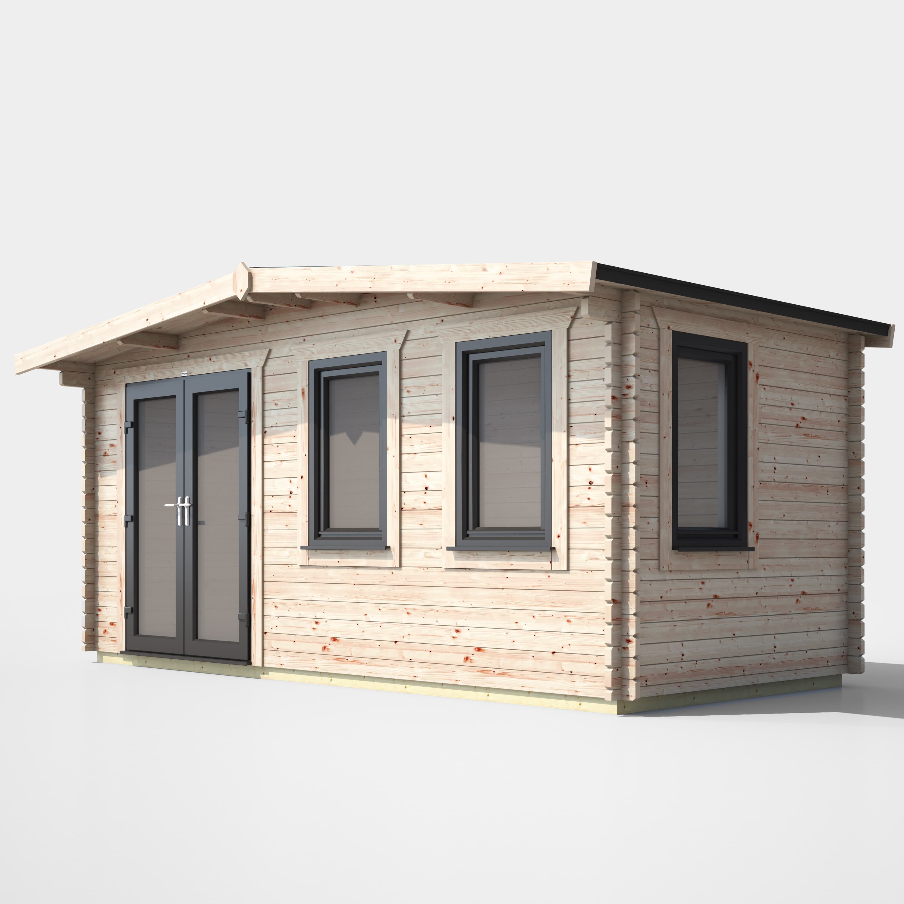 Powersheds 8 x 16 Power Chalet Log Cabin Left Doors