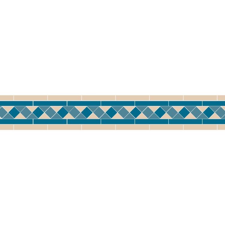 Original Style Victorian Joyce Blue and Pugin Blue Border