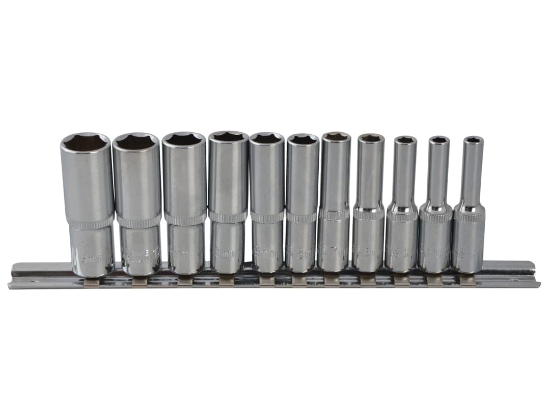 BlueSpot Tools 1/4in Drive Deep Socket Set, 11 Piece 01540