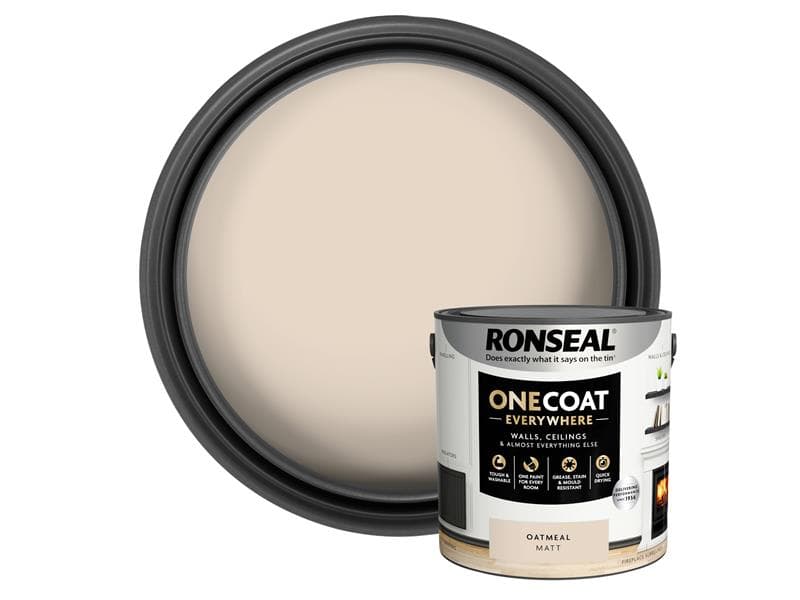 Ronseal One Coat Everywhere Interior Paint Oatmeal Matt 2.5 Litre KCB.7015103.22504.76