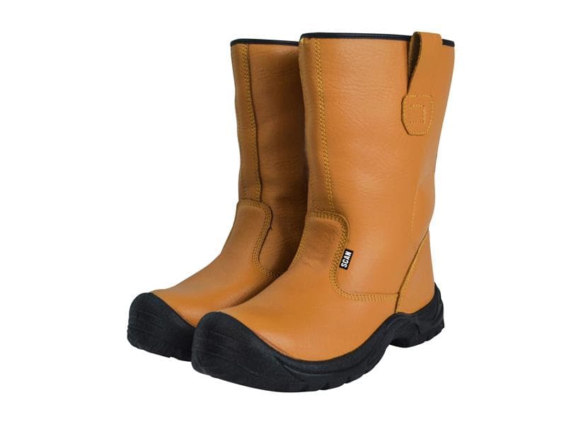 Scan JC-B917 SIZE 12 Texas Lined Rigger Boots Tan Uk 12 Eur 47