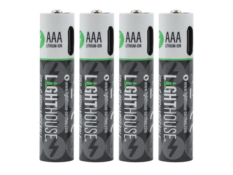 Lighthouse Aaa Usb-C Rechargeable Li-Ion Battery Pack Of 4