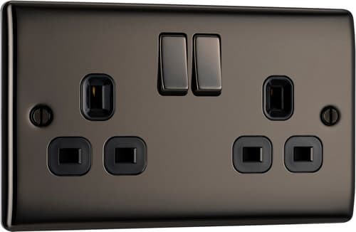 Evolve Matt Grey (Black) Unswitched 13A Fused Connection Unit With Power Led Indicator And Flex Outlet PCDMG54B-01