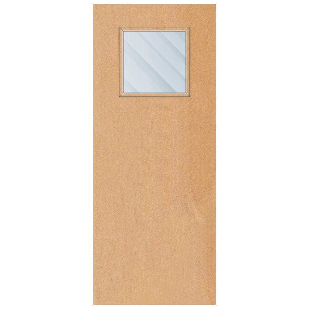 Crown Steamed Beech Solid Core FD30 Clear Glazed Internal Fire Door 2700mm x 838mm x 44mm | 450mm x 450mm VP