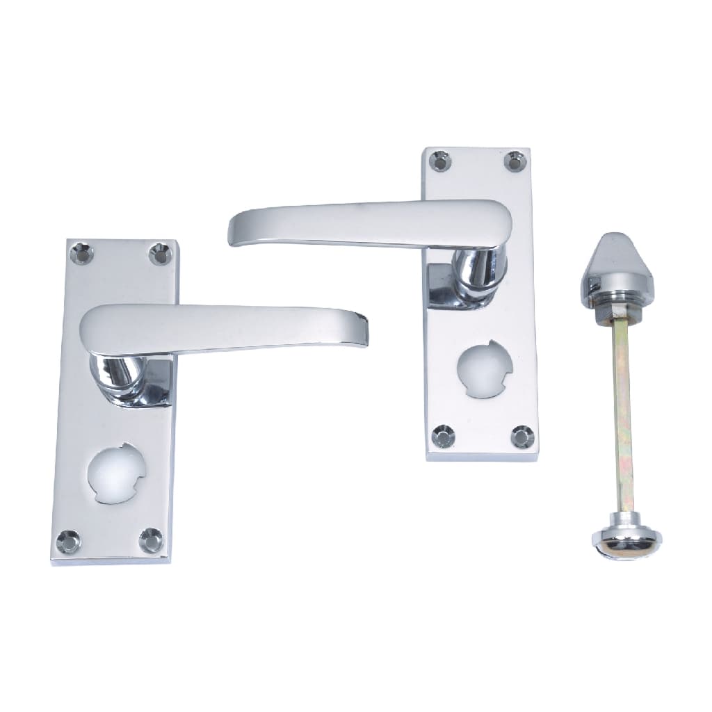 4trade Victorian Bathroom Lock Handle Chrome