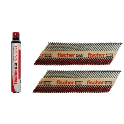 Fischer Galvanised with smooth shank FF NFP 63x3.1mm Smooth Galv + 2 fuel cells