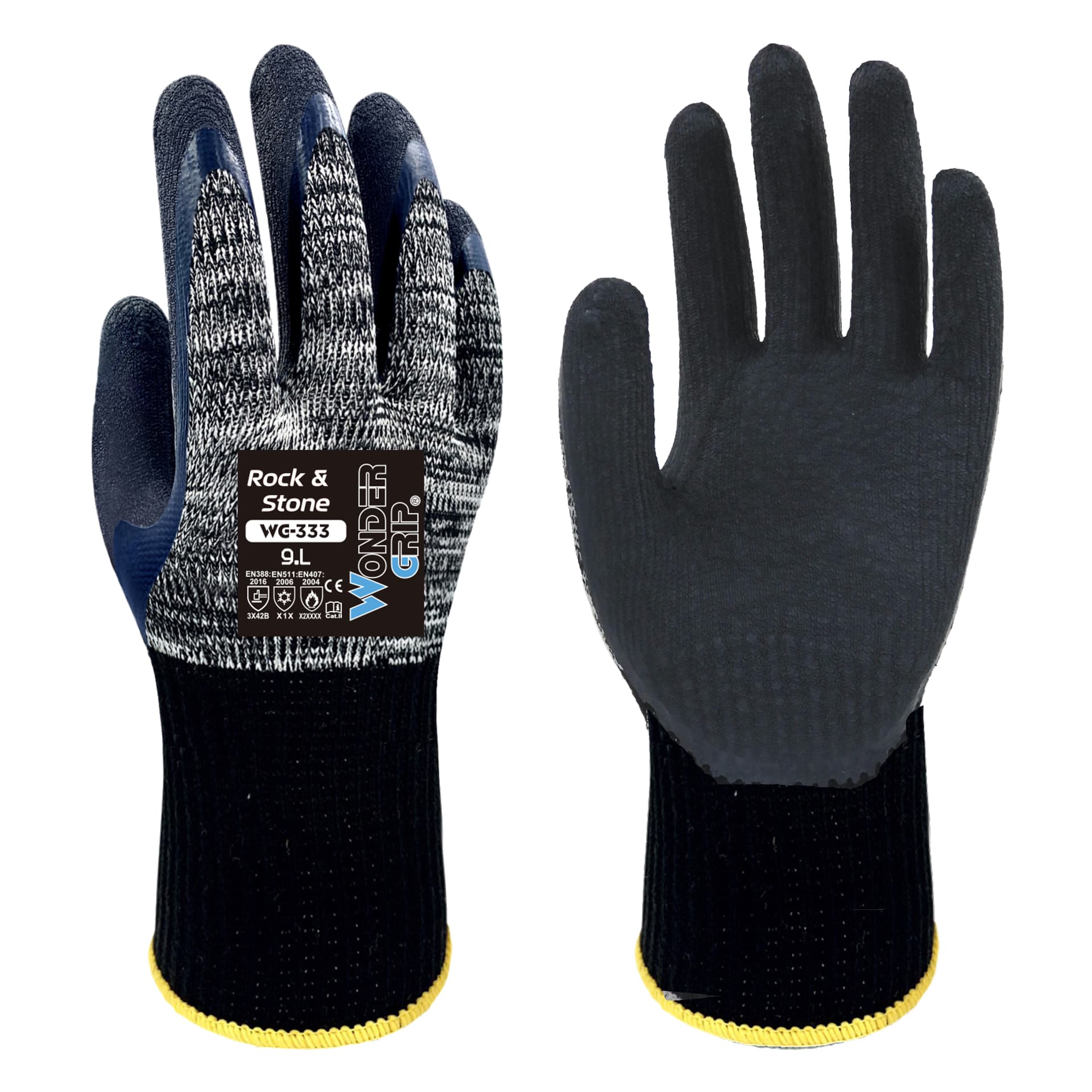 Wonder Grip WG-3330 Rock and Stone Gloves Size 9 (L)