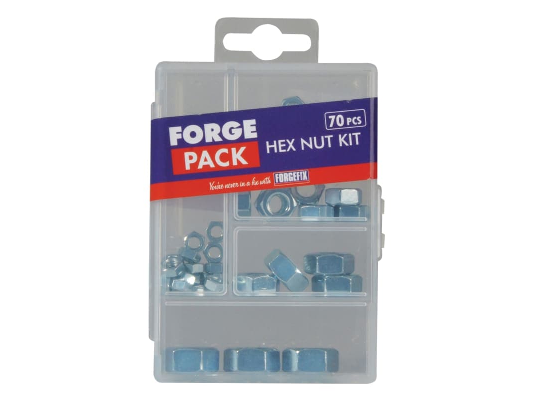 ForgeFix Hexagon Nut Kit ForgePack 70 Piece FPNUTSET