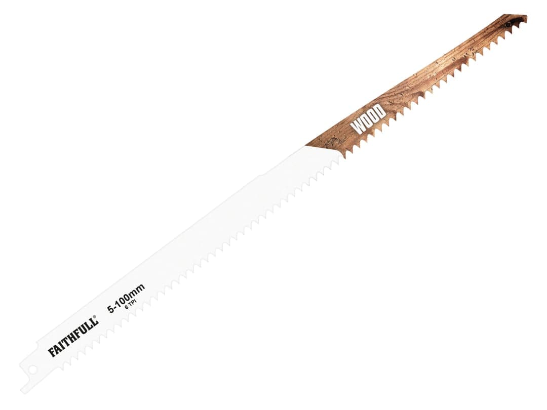 Faithfull S1411D Sabre Saw Blade Wood 300mm 6 TPI (Pack 5) FAISBS1411D