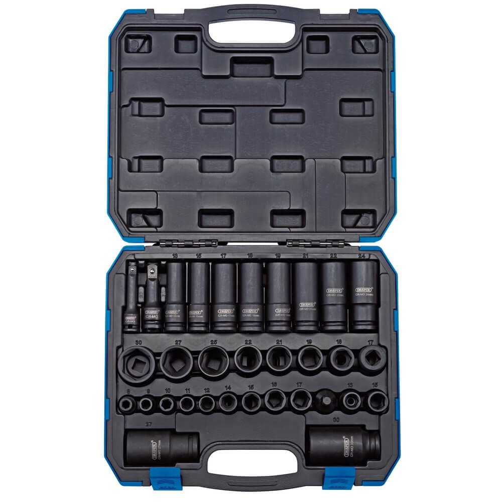 Draper 83098 Impact Socket Set 3/8in & 1/2in Sq. Dr. (32 Piece) per set