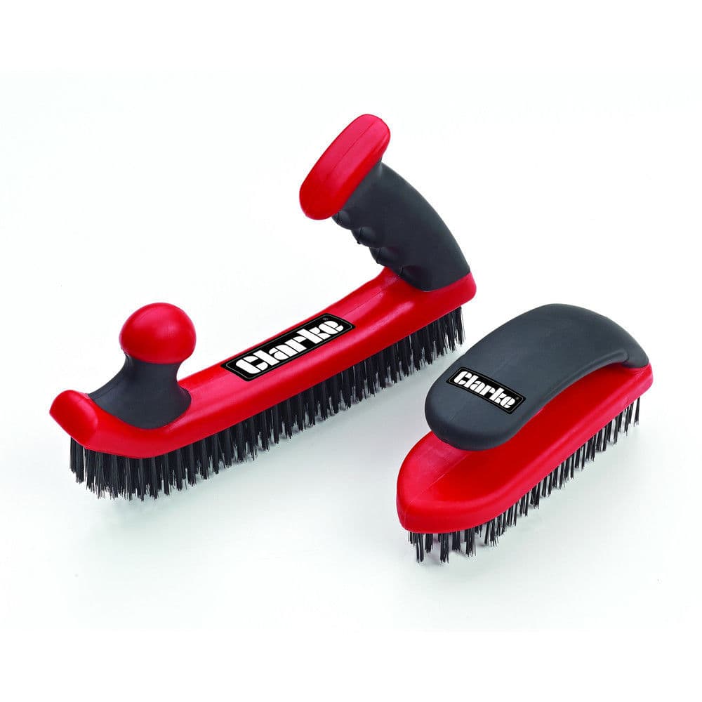 Clarke 1801767 Cht767 Easy Grip And D Handle Wire Brush Set