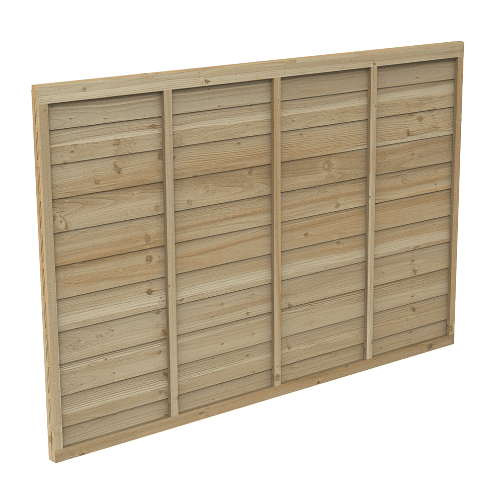 Forest Garden Green Timber Larchlap Signature Fence Panel, 6x4ft