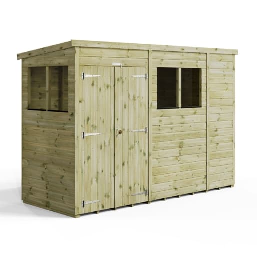 10x4 Premium Powersheds Pent Double Doors