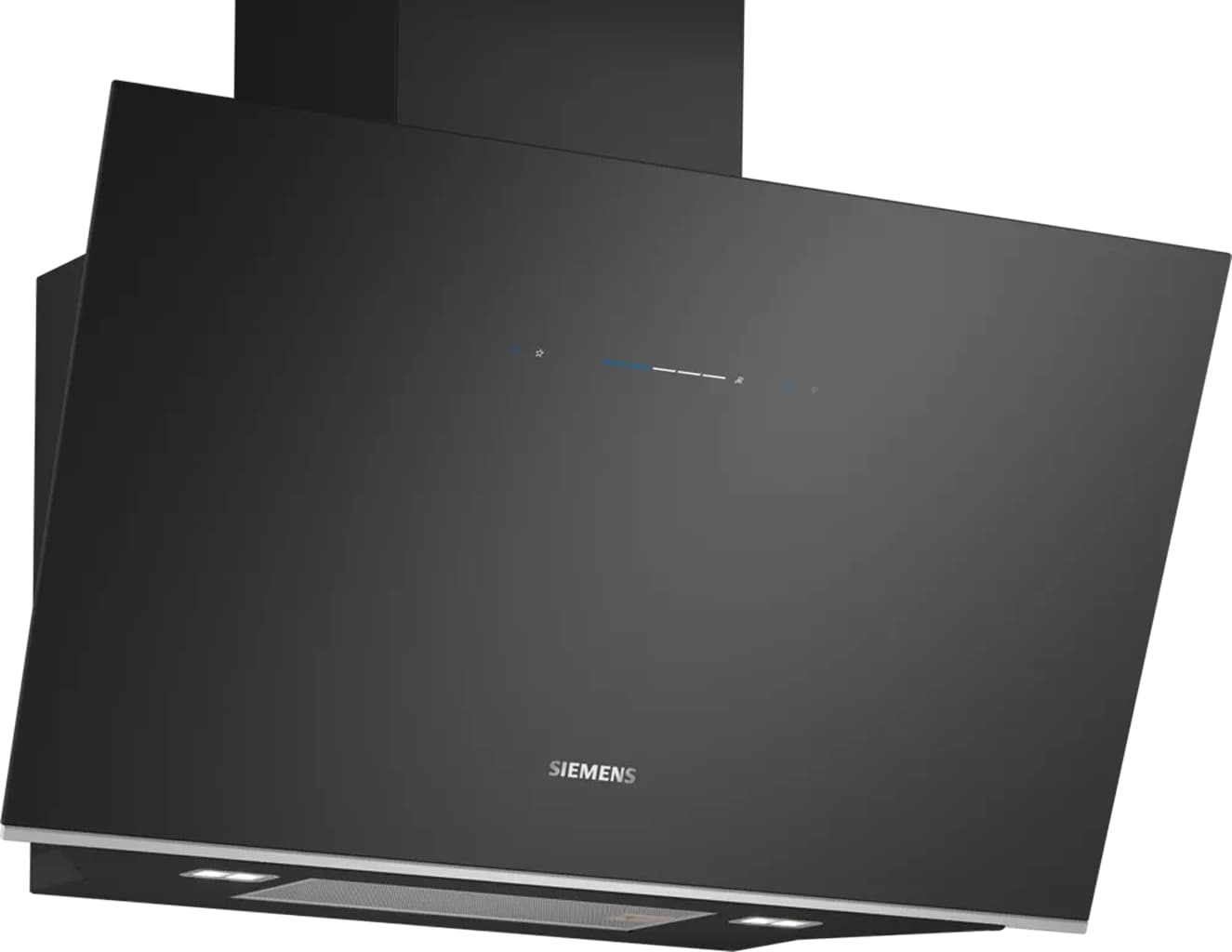 Siemens iQ700 LC91KLT60B 90cm Angled Glass Wall Hood Black Glass Smart Extractor