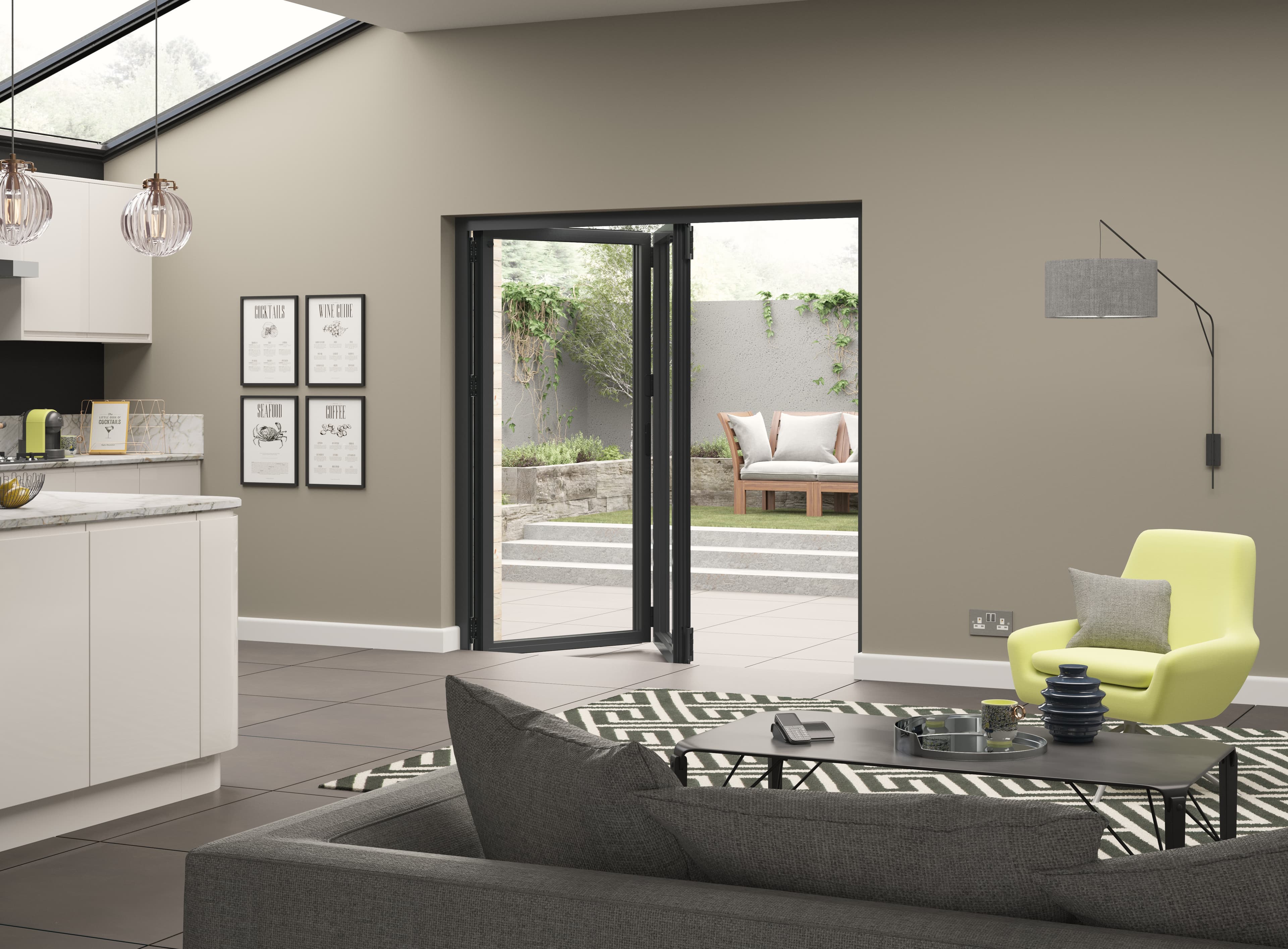 External Aluminium Bifold Grey Left Opening 1790 x 2090mm High