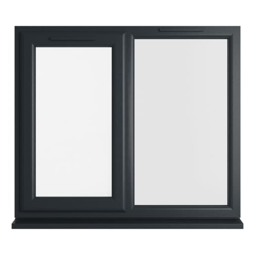 Crystal Double Glazed uPVC Grey/White Window Left Hung 1190mm x 1190mm Clear