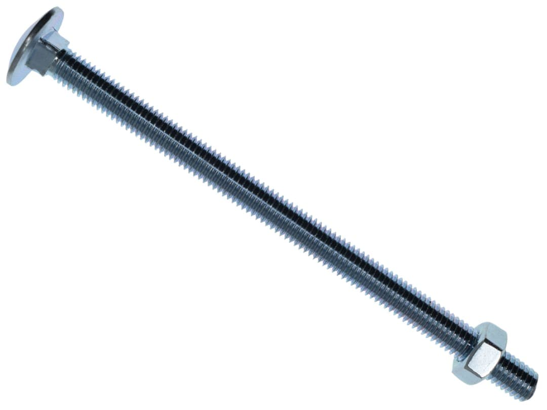 METALMATE® Cup Square Hex Bolt & Nut ZP M8 x 130mm Box 10 MEMCSX08130