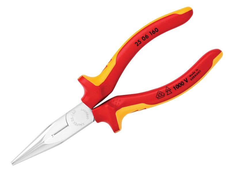 Knipex 25 06 160 SB Vde Snipe Nose Side Cutting Pliers (Radio) 160Mm