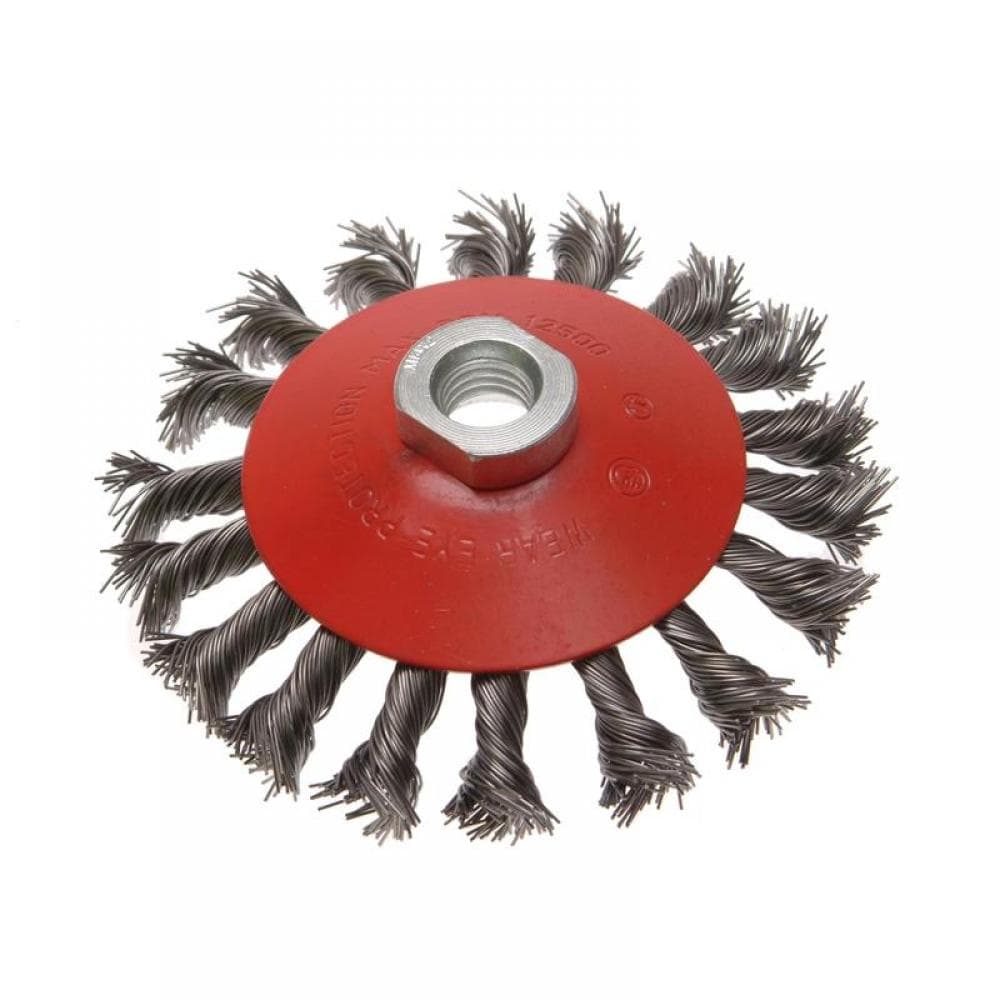 Faithfull 12100101500 Conical Wire Brush 100Mm M10X1.5 Bore 0.50Mm Wire
