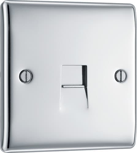 Nexus Metal Polished Chrome Single Slave Telephone Socket NPCBTS1-01