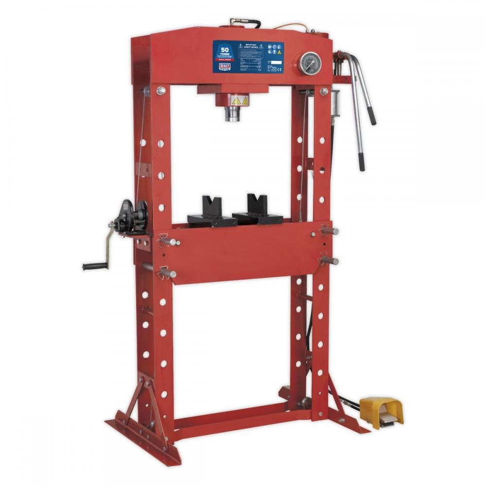 Sealey YK509FAH Air/Hydraulic Press 50 Tonne Floor Type With Foot Pedal