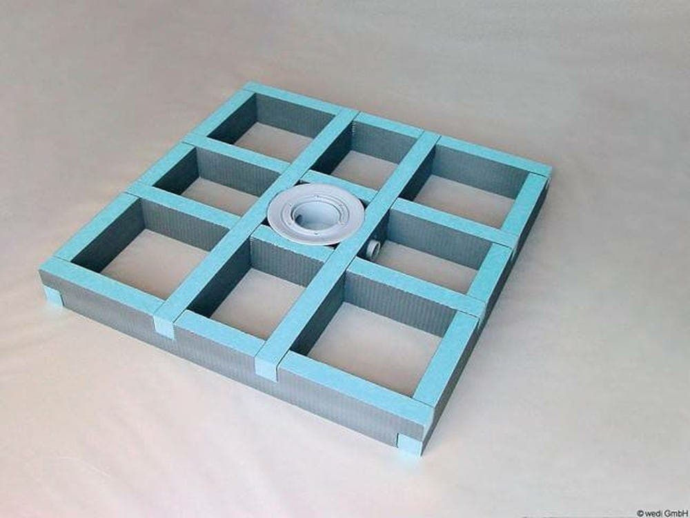 Wedi Fundo Primo Floor Element Easy Set Square Central Drain 900mm x 900mm x 100mm