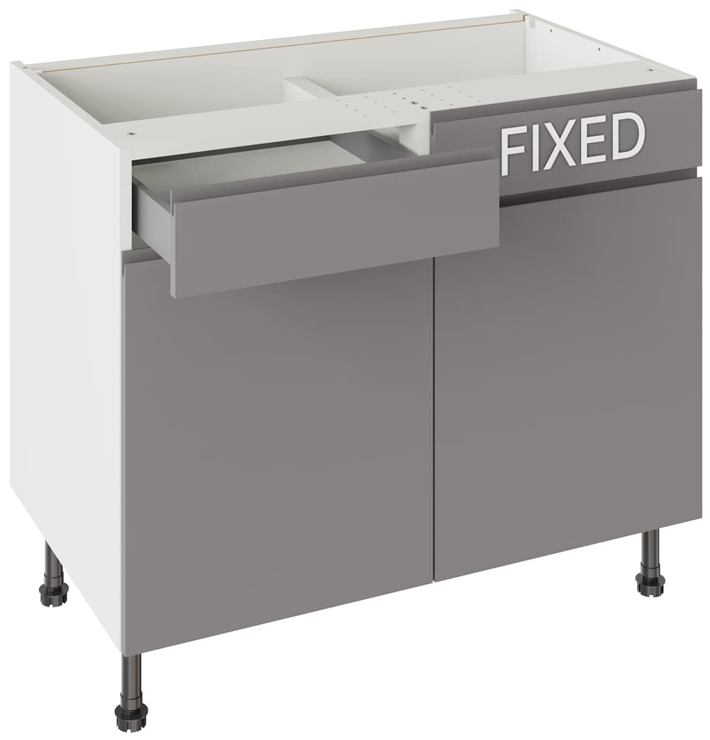 Flatpack 1000 Drawerline Base Cabinet J-Pull Ultra Matt Dust Grey