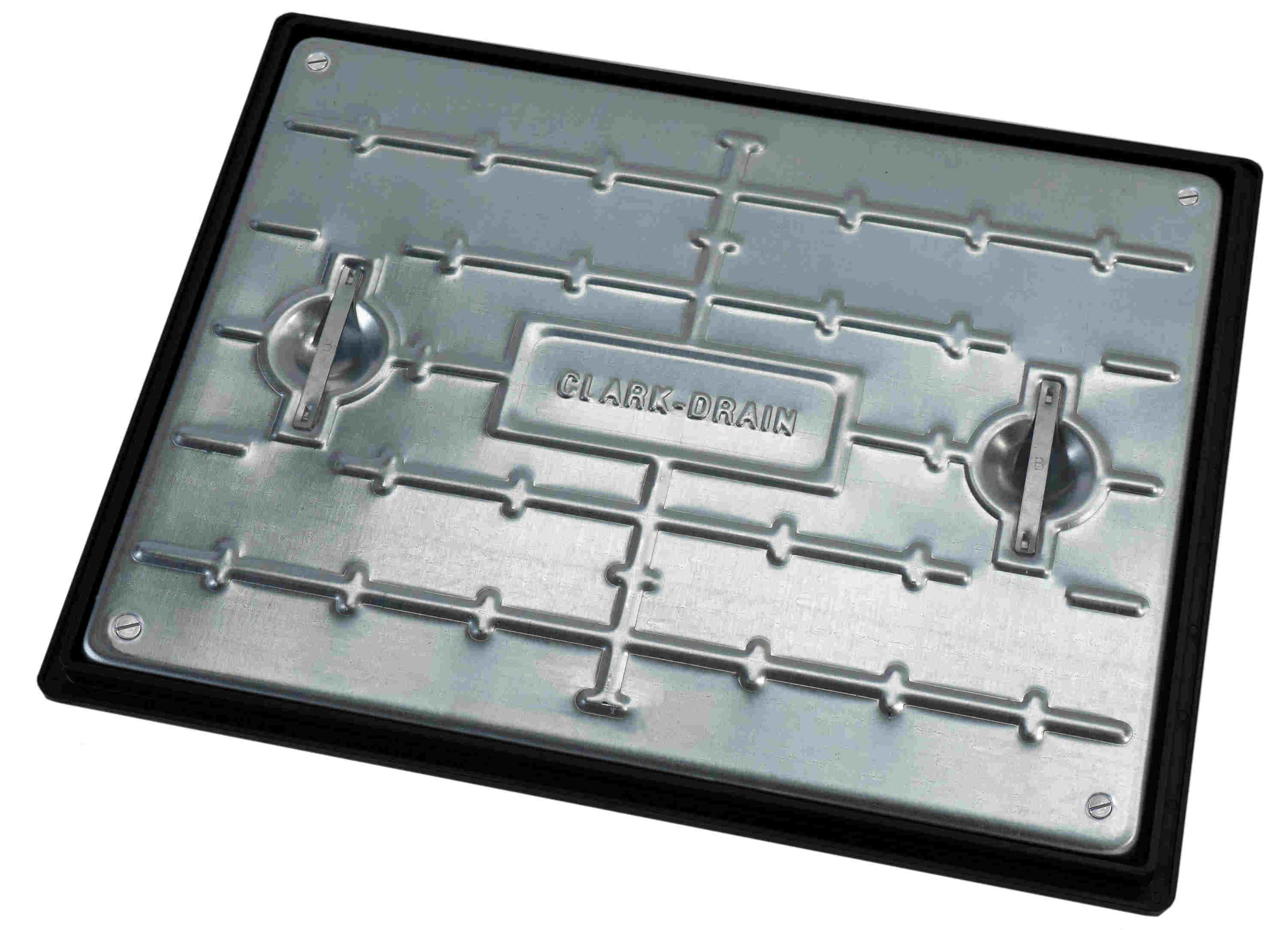 Clark-Drain Manhole Cover and Frame Galvanised Steel Sealed and locking 450mm x 600mm 5 Tonne
