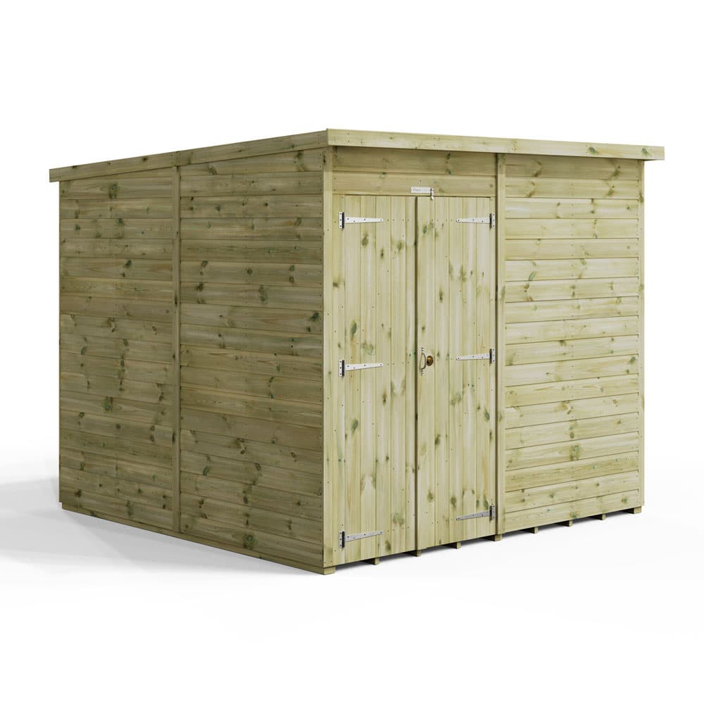 Powersheds 8x8 Premium Powersheds Windowless Pent Double Doors