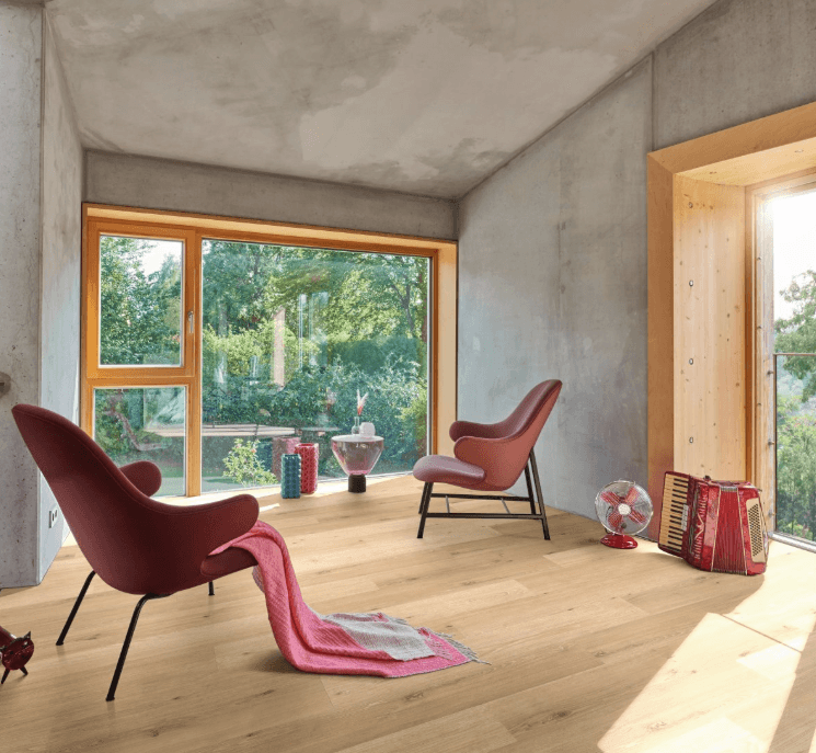 Oak Natural Mix light Vinyl Chalet Classic 2070 Wide plank Brushed texture
