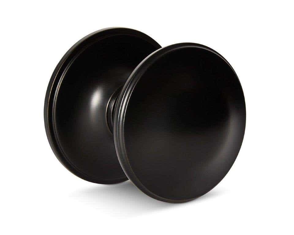 Ringed Centre Door Knob - 70mm - Matte Black - Designer Levers