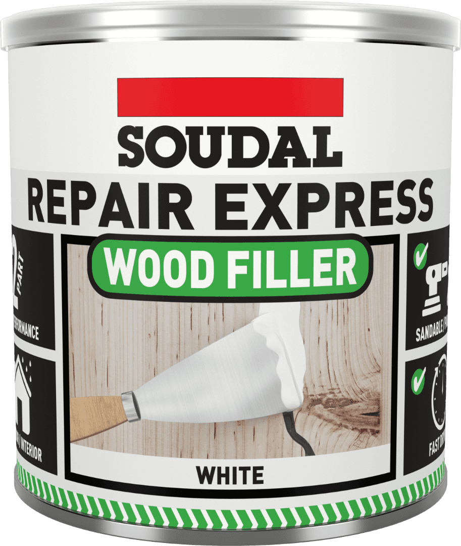 Soudal Repair Express Wood 2 Part Hp Filler White 1.5Kg 167244