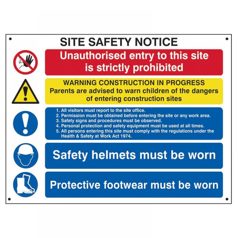 Scan 4550 Composite Site Safety Notice - Fmx Sign 800 X 600Mm