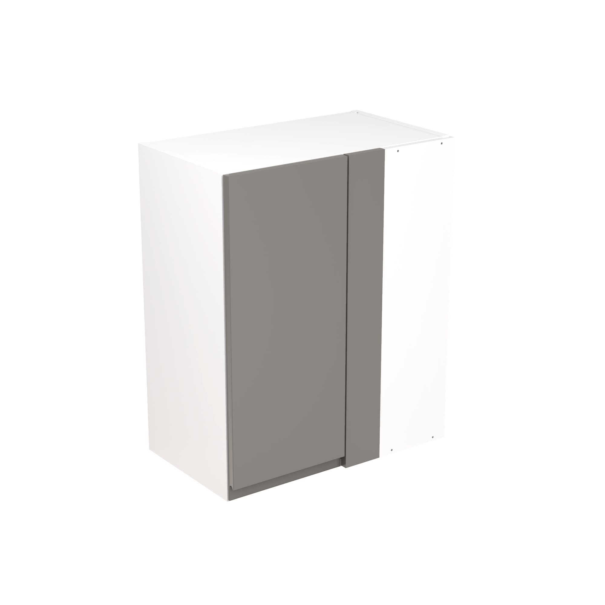 Kitchen Kit Flatpack Closed Corner Wall Unit J-pull Super Gloss Dust Grey 600mm - FKKJ0316