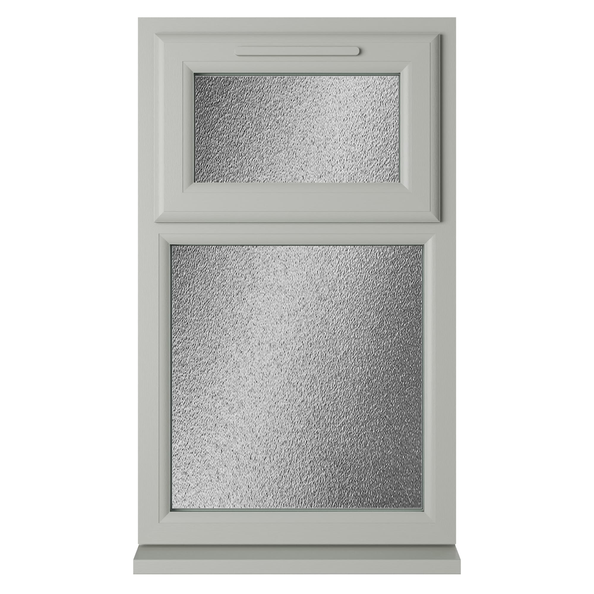 Crystal Double Glazed uPVC Window Agate/White Top Hung 1040mm x 610mm Obscure