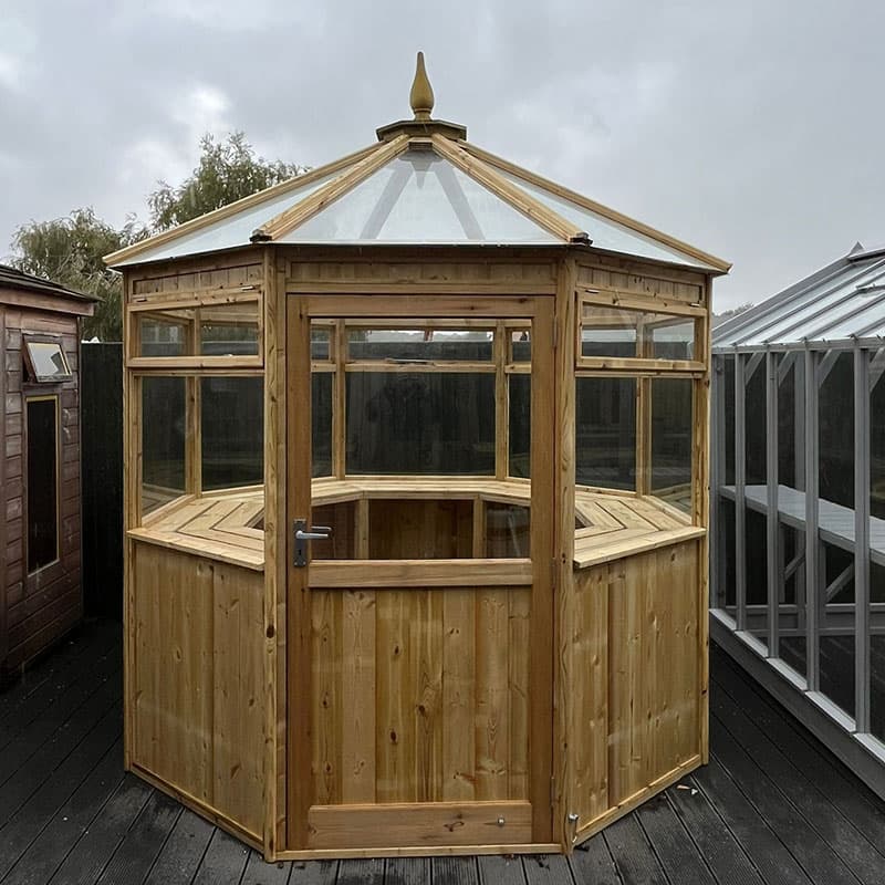 7'10 x 7'10 Coppice Thetford Octagonal Unpainted Wooden Greenhouse (2.39m x 2.39m)