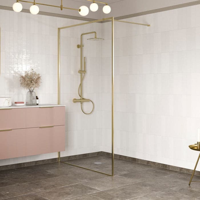 Capital Wet Room Panel 1000mm - Brushed Brass