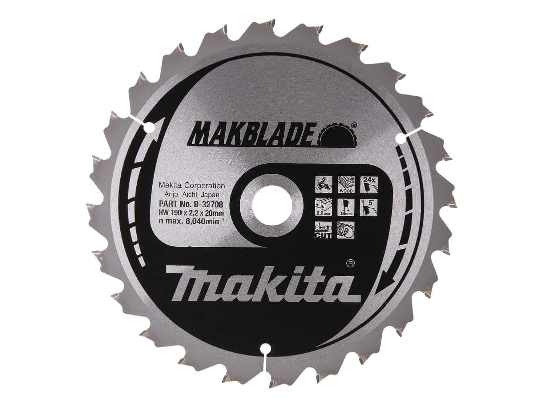 Makita B-32708 MAKBLADE Mitre Saw Blade 190 x 20mm x 24T B-32708