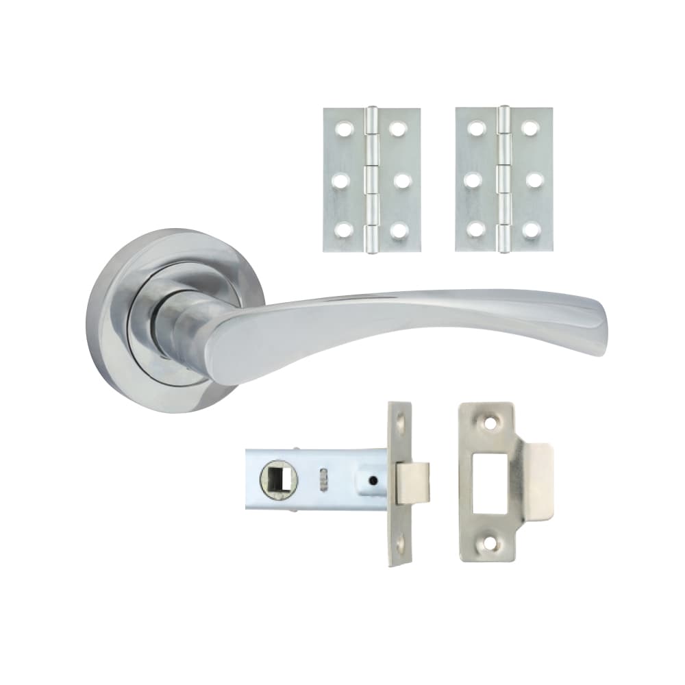 Timco Edleston Lever On Rose Door Pack - Polished Chrome Box 1 200403