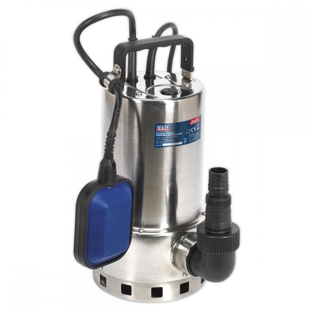 Sealey WPS225A Submersible Stainless Water Pump Automatic Dirty Water 225L/Min 230V