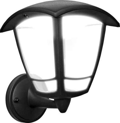 Exterior Led Coach Lantern 4 Panel Bottom Arm 640Lm 8W 4000K Ip44 Black Non-Pir LEXCL4B6B4-01