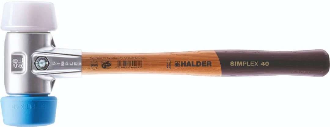 Halder HA3117051 Simplex Mallet With Alu Housing Tpe-Soft Face Oversized Inserts
