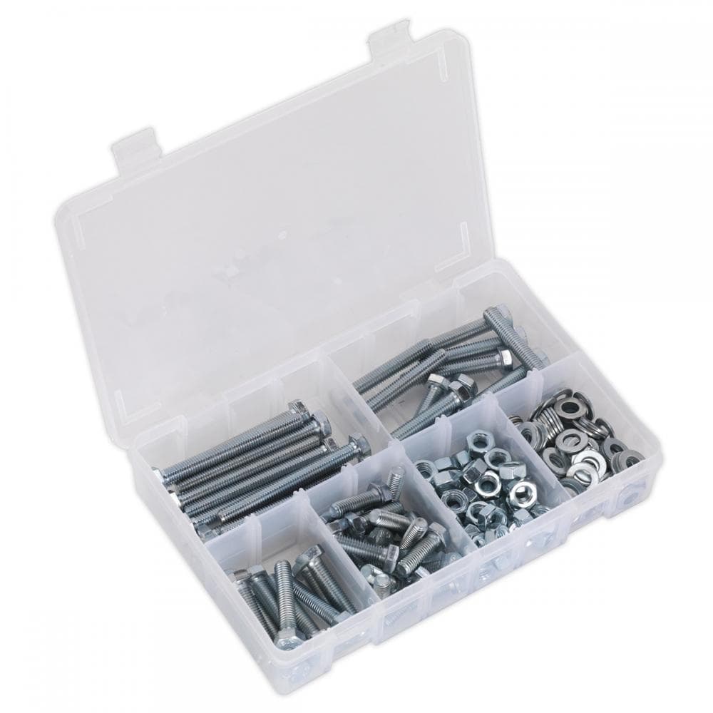 Sealey AB051SNW Setscrew Nut & Washer Assortment 220Pc High Tensile M8 Metric
