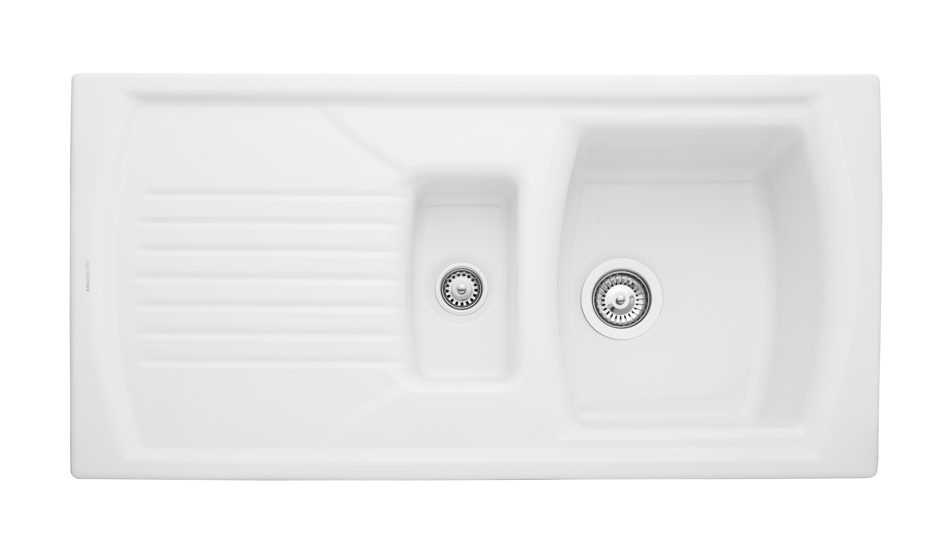 Rangemaster Tenby 1.5 Bowl Reversible Inset Sink White 995 x 497mm