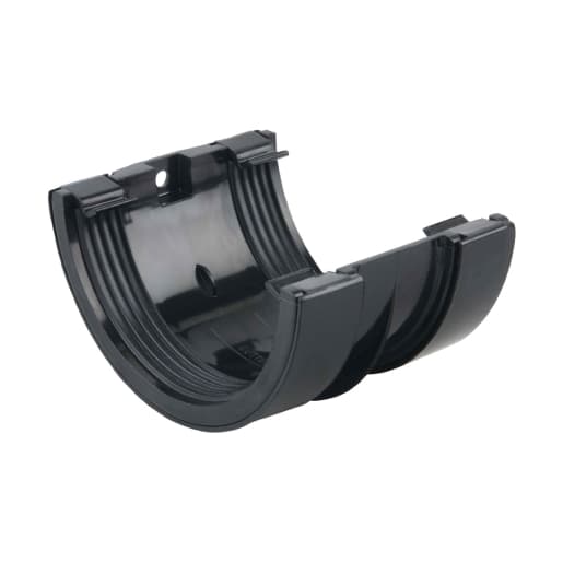 Wavin Osma RoundLine gutter jointing bracket 112mm black 0T005B